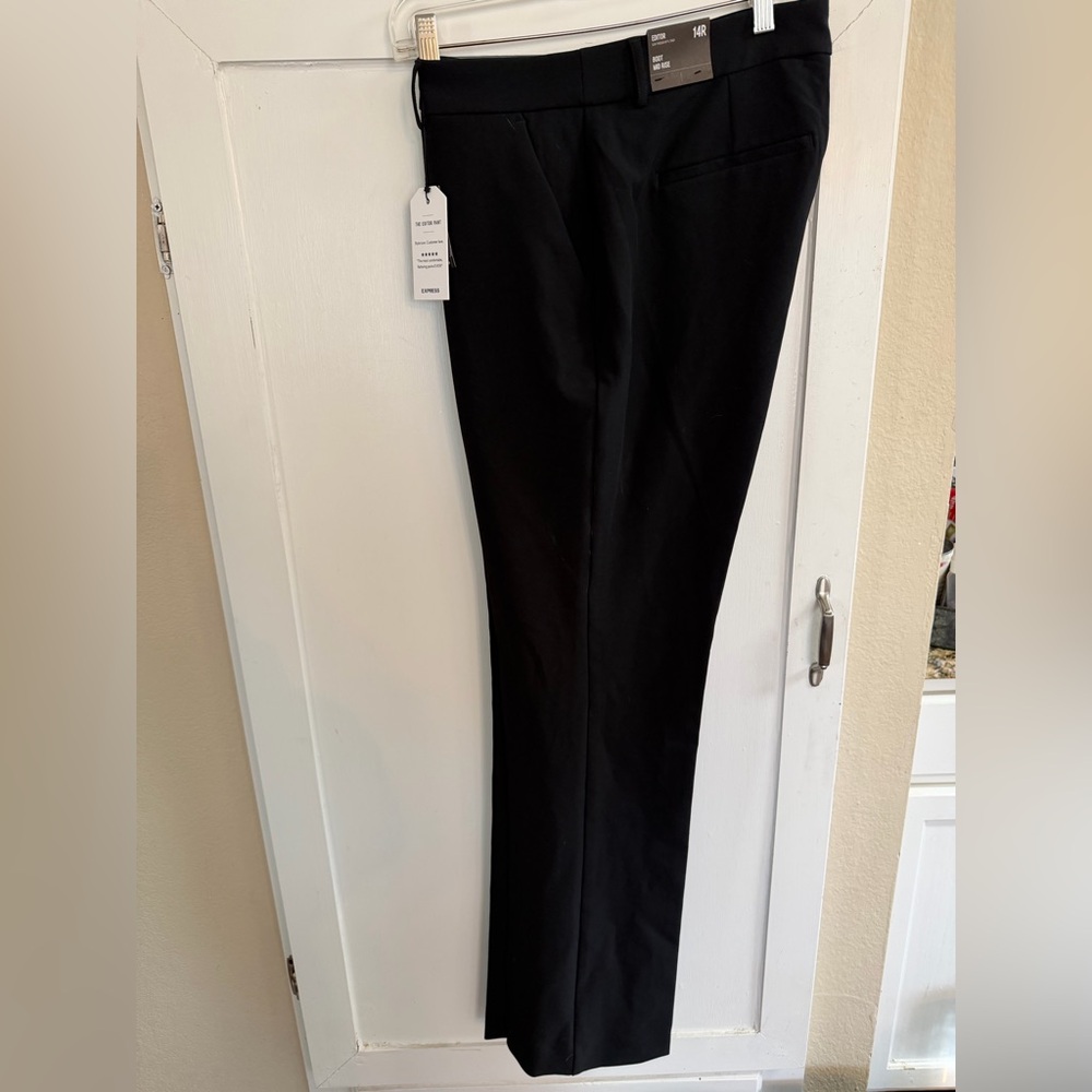Express Editor Boot Mid-Rise Pants in Black